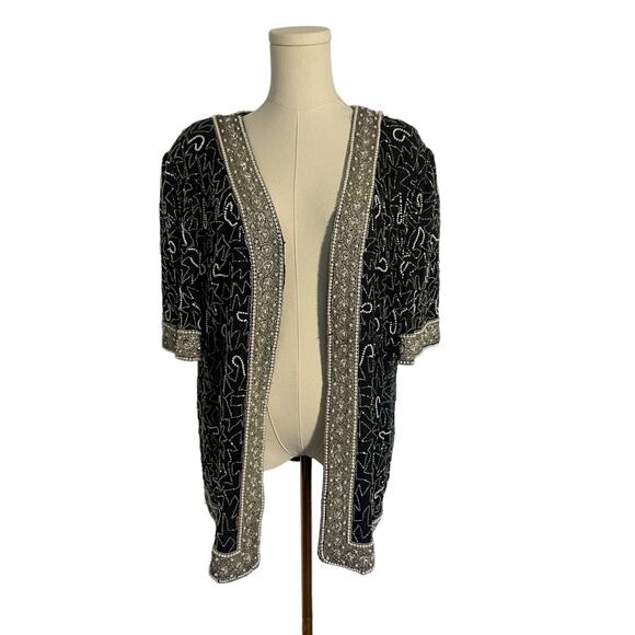 Vintage 1980'S Beaded Sequin Blazer | 100% Silk | Size 1X - Picture 2 of 7